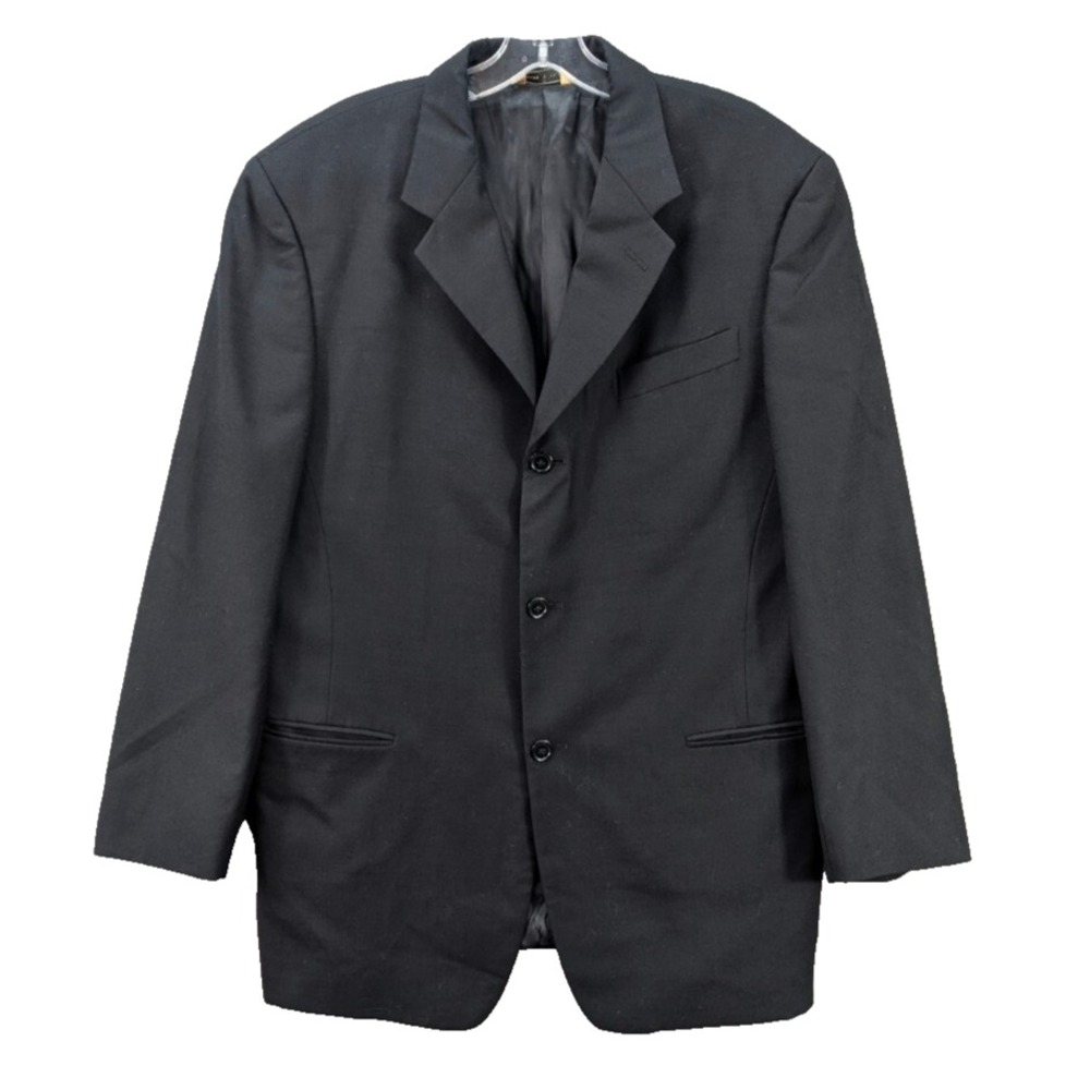 Donna Karan Signature Suit Men's Size 41/34 Blazer Jacket Wool Black Italy Corp